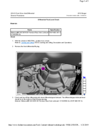 Preview of 205 03 Front Drive Axle And Differential   General Procedures   Differential Fluid Level Check