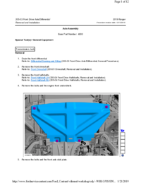 Preview of 205 03 Front Drive Axle And Differential   Removal And Installation   Axle Assembly