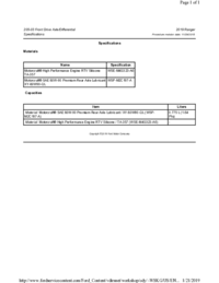 Preview of 205 03 Front Drive Axle And Differential   Specifications