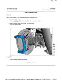 Preview of 206 04 Rear Disc Brake   Removal And Installation   Brake Caliper Achor Plate