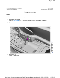 Preview of 206 05 Parking Brake And Actuation   Removal And Installation   Parking Brake Front Cable