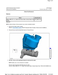 Preview of 206 06 Hydraulic Brake Actuation   Removal And Installation   Brake Fluid Reservoir