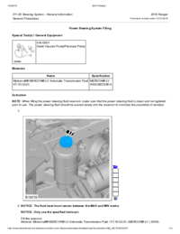 Preview of 211 00 Steering System General Information   General Procedures   Power Steering System Filling
