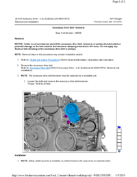 Preview of 303 05 Accessory Drive   Removal And Installation   Accessory Drive Belt Tensioner