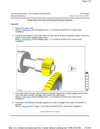 Preview of 303 06 Starting System   General Procedures   Starter Motor Drive Gear And Flywheel Ring Gear Inspection