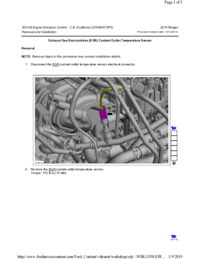Preview of 303 08 Engine Emission Control   Removal And Installation   EGR Coolant Outlet Temperature Sensor