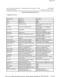 Preview of 307 01 Automatic Transmission 10 Speed   Diagnosis And Testing   Parameter Identification PID Chart