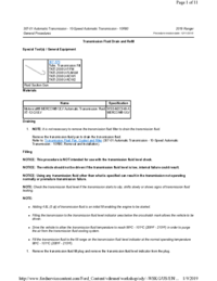 Preview of 307 01 Automatic Transmission 10 Speed   General Procedures   Transmission Fluid Drain And Refill