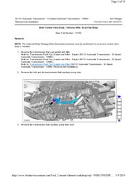 Preview of 307 01 Automatic Transmission 10 Speed   Removal And Installation   Main Control Valve Body Vehicles With Auto Start Stop