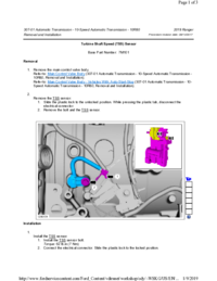 Preview of 307 01 Automatic Transmission 10 Speed   Removal And Installation   Turbine Shaft Speed (TSS) Sensor