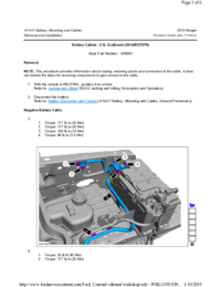 Preview of 414 01 Battery, Mounting And Cables   Removal And Installation   Battery Cables 2.3L Ecoboost