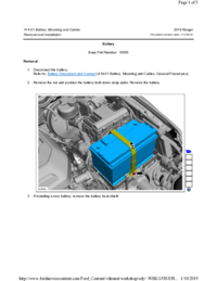 Preview of 414 01 Battery, Mounting And Cables   Removal And Installation   Battery