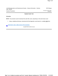 Preview of 415 00A Information And Entertainment System   AM FM   General Procedures   Speaker Audio Test