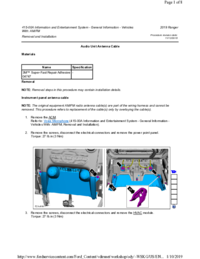 Preview of 415 00A Information And Entertainment System   AM FM   Removal And Installation   Audio Unit Antenna Cable