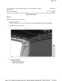 Preview of 415 00B Information And Entertainment System   SYNC3   Removal And Installation   Satellite Radio Antenna