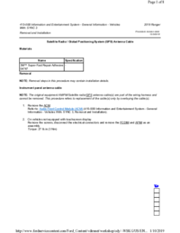 Preview of 415 00B Information And Entertainment System   SYNC3   Removal And Installation   Satellite Radio GPS Antenna Cable
