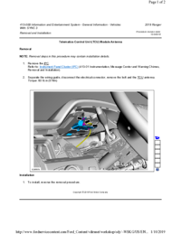 Preview of 415 00B Information And Entertainment System   SYNC3   Removal And Installation   Telematics Control Unit (TCU) Module Antenna